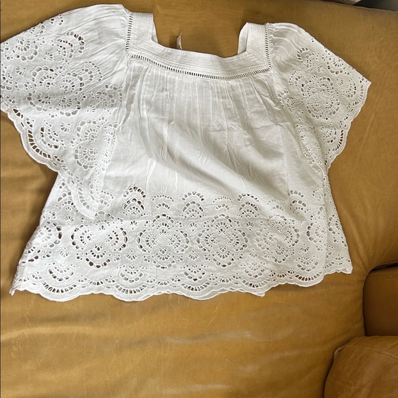MADEWELL Women's Flutter-Sleeve Top Size M In White - Picture 7 of 9